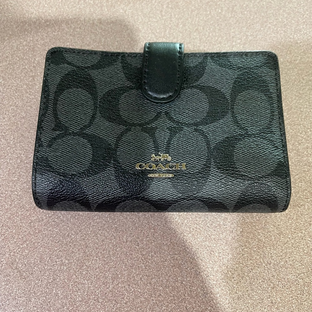 Coach Black and Gray Signature Wallet